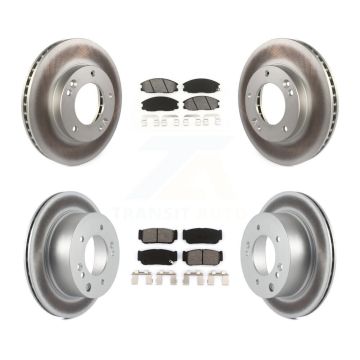 Front Rear Coated Disc Brake Rotors And Semi-Metallic Pads Kit For 2003-2006 Kia Sorento KGS-100882