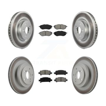 Front Rear Coated Disc Brake Rotors And Semi-Metallic Pads Kit For Subaru Legacy KGS-100890