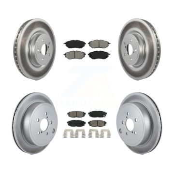 Front Rear Coated Disc Brake Rotors And Semi-Metallic Pads Kit For Subaru Outback Legacy KGS-100891