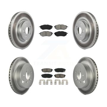 Front Rear Coat Disc Brake Rotor Semi-Metallic Pad Kit For 2014-2018 Subaru Forester 2.0L KGS-100892