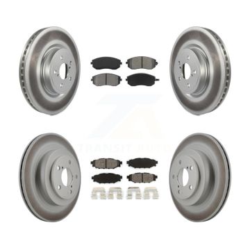 Front Rear Coated Disc Brake Rotors And Semi-Metallic Pads Kit For Subaru Legacy KGS-100893