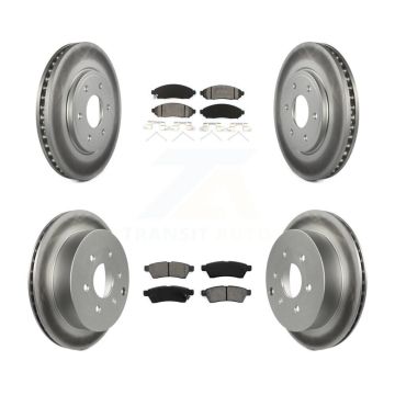 Front Rear Coat Disc Brake Rotor Semi-Metallic Pad Kit For Nissan Frontier Suzuki Equator KGS-100894
