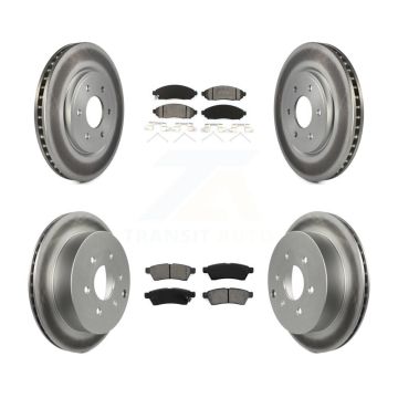 Front Rear Coat Disc Brake Rotors Semi-Metallic Pad Kit For Nissan Frontier Xterra Suzuki KGS-100896
