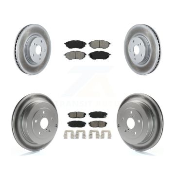 Front Rear Coated Disc Brake Rotors And Semi-Metallic Pads Kit For Subaru Tribeca B9 KGS-100900