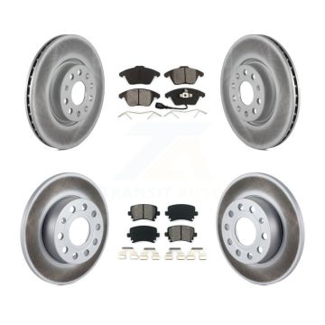 Front Rear Coated Disc Brake Rotors And Semi-Metallic Pads Kit For 2008 Audi A3 Quattro KGS-100901