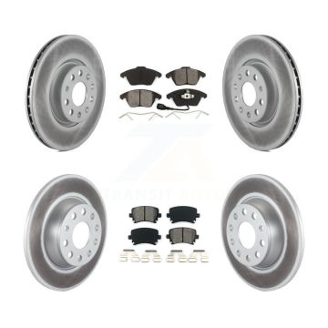 Front Rear Coated Brake Rotor Semi-Metallic Pad Kit For Volkswagen GTI Passat Eos Audi A3 KGS-100902