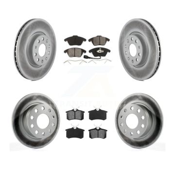 Front Rear Coated Disc Brake Rotors And Semi-Metallic Pad Kit For Volkswagen Jetta Beetle KGS-100906