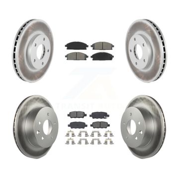 Front Rear Coated Disc Brake Rotor And Semi-Metallic Pad Kit For 2005-2006 Nissan X-Trail KGS-100910