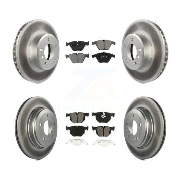 Front Rear Coated Disc Brake Rotors And Semi-Metallic Pads Kit For BMW 530i 525i 528i KGS-100911