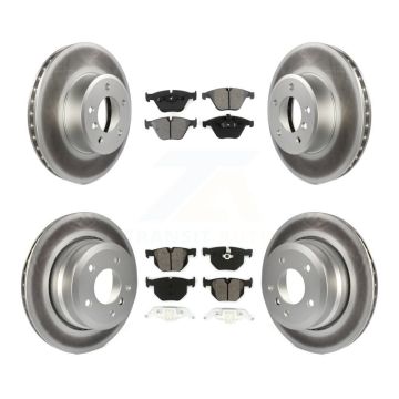 Front Rear Coated Brake Rotors Semi-Metallic Pad Kit For BMW 530xi 528i xDrive 535i 535xi KGS-100912