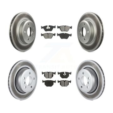 Front Rear Coated Disc Brake Rotors And Semi-Metallic Pads Kit For 2004-2010 BMW X3 KGS-100913