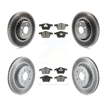 Front Rear Coated Disc Brake Rotors And Semi-Metallic Pads Kit For Volvo XC90 KGS-100914