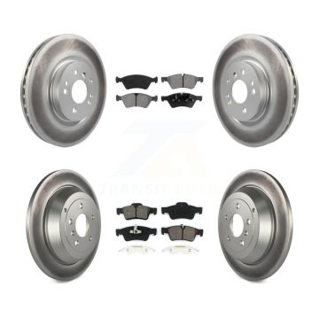 Front Rear Coated Brake Rotor & Semi-Metallic Pad Kit For Mercedes-Benz ML350 ML320 ML500 KGS-100919