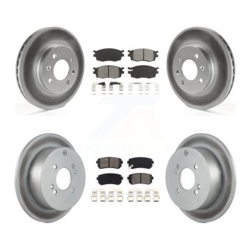 Front Rear Coated Disc Brake Rotors Semi-Metallic Pad Kit For Hyundai Accent Kia Rio5 Rio KGS-100920