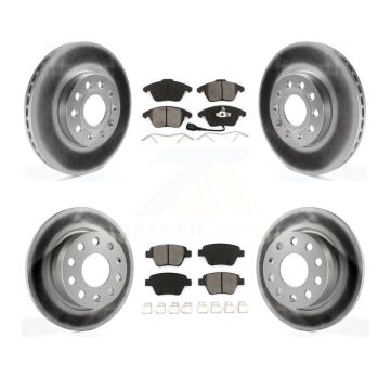 Front Rear Coated Brake Rotors Semi-Metallic Pad Kit For 17-18 Volkswagen Jetta 1.8L/1.4L KGS-100926
