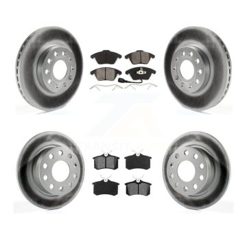 Front Rear Coated Disc Brake Rotors And Semi-Metallic Pad Kit For Volkswagen Jetta Beetle KGS-100927