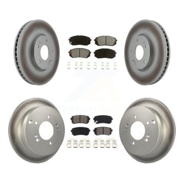 Front Rear Coated Disc Brake Rotors Semi-Metallic Pad Kit For Hyundai Tucson Kia Sportage KGS-100928