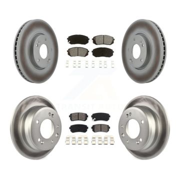 Front Rear Coated Disc Brake Rotors Semi-Metallic Pad Kit For Hyundai Tucson Kia Sportage KGS-100929