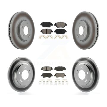 Front Rear Coated Disc Brake Rotors And Semi-Metallic Pads Kit For Kia Optima KGS-100933
