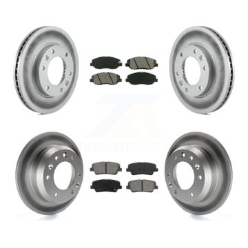 Front Rear Coated Disc Brake Rotor Semi-Metallic Pad Kit For Kia Sedona Hyundai Entourage KGS-100938