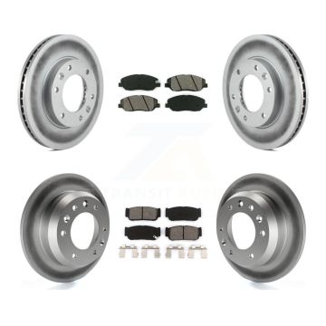 Front Rear Coated Disc Brake Rotor Semi-Metallic Pad Kit For Hyundai Entourage Kia Sedona KGS-100939