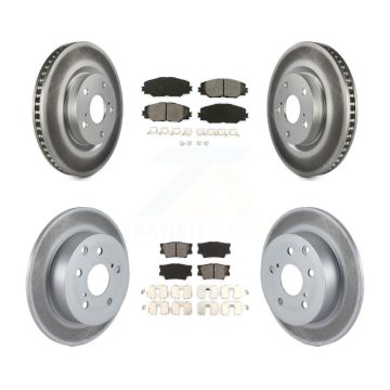 Front Rear Coated Disc Brake Rotor & Semi-Metallic Pad Kit For Toyota Matrix Pontiac Vibe KGS-100941