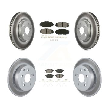 Front Rear Coated Disc Brake Rotors And Semi-Metallic Pads Kit For 2010 Toyota Matrix XRS KGS-100942