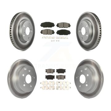 Front Rear Coated Disc Brake Rotors And Semi-Metallic Pads Kit For Toyota RAV4 KGS-100943