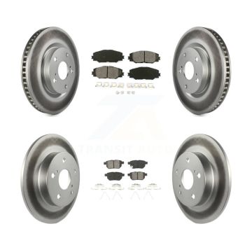 Front Rear Coated Disc Brake Rotors And Semi-Metallic Pads Kit For 2011-2016 Scion tC KGS-100946