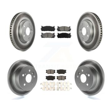 Front Rear Coated Brake Rotor & Semi-Metallic Pad Kit For Toyota Camry Lexus ES350 Avalon KGS-100947