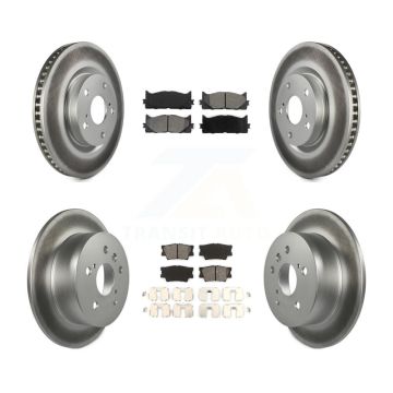 Front Rear Coated Brake Rotor & Semi-Metallic Pad Kit For Toyota Camry Lexus ES350 Avalon KGS-100948