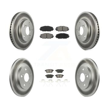 Front Rear Coated Disc Brake Rotors And Semi-Metallic Pads Kit For 2008-2015 Scion xB KGS-100951