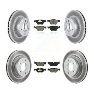 Front Rear Coated Disc Brake Rotors And Semi-Metallic Pads Kit For BMW 328i 323i 325i KGS-100952