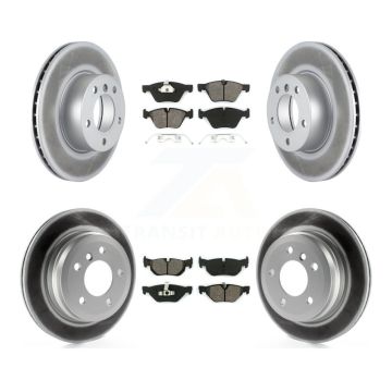 Front Rear Coated Disc Brake Rotors And Semi-Metallic Pads Kit For BMW 328i 328xi 325xi KGS-100953
