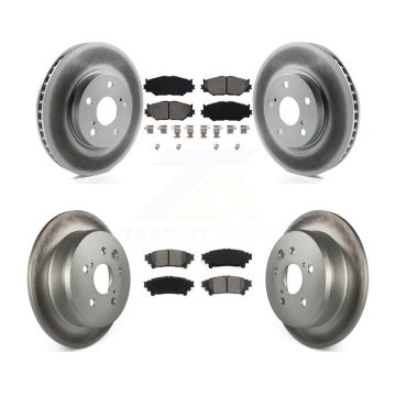 Front Rear Coat Brake Rotor Semi-Metallic Pad Kit For 2014-2015 Lexus IS250 Base with RWD KGS-100958