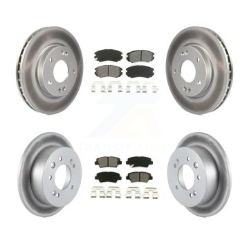 Front Rear Coat Brake Rotor Semi-Metallic Pad Kit For Hyundai Elantra Sedan From 03 23 10 KGS-100959