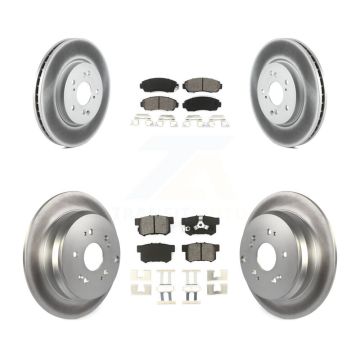 Front Rear Coated Disc Brake Rotors And Semi-Metallic Pads Kit For Honda CR-V Acura RDX KGS-100962