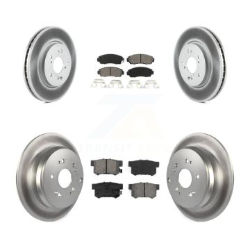 Front Rear Coated Disc Brake Rotors And Semi-Metallic Pads Kit For Acura RDX KGS-100963