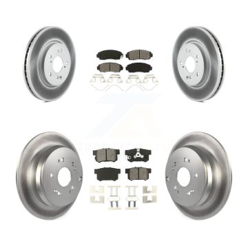 Front Rear Coated Disc Brake Rotor And Semi-Metallic Pad Kit For 2012-2016 Honda CR-V AWD KGS-100965
