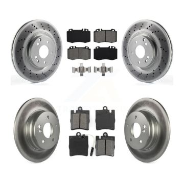 Front Rear Coat Disc Brake Rotor Semi-Metallic Pad Kit For Mercedes-Benz C230 SLK350 C320 KGS-100968