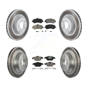 Front Rear Coated Disc Brake Rotors Semi-Metallic Pad Kit For Mercedes-Benz GLK350 GLK250 KGS-100972