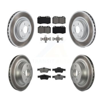 Front Rear Coated Brake Rotors Semi-Metallic Pad Kit For Mercedes-Benz CLS550 CLS500 E550 KGS-100973