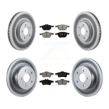 Front Rear Coated Disc Brake Rotors And Semi-Metallic Pads Kit For Ford Transit Connect KGS-100974