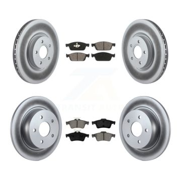 Front Rear Coated Disc Brake Rotors Semi-Metallic Pad Kit For Ford Escape Transit Connect KGS-100975