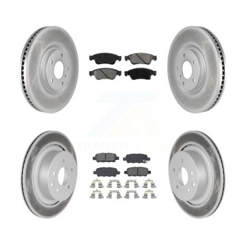 Front Rear Coated Disc Brake Rotors And Semi-Metallic Pads Kit For INFINITI G35 Q60 KGS-100981