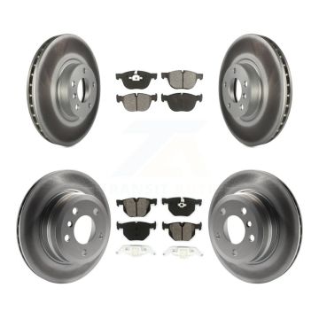Front Rear Coated Disc Brake Rotors And Semi-Metallic Pads Kit For BMW X5 X6 KGS-100986