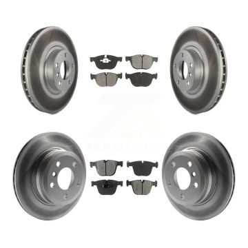Front Rear Coated Brake Rotors Semi-Metallic Pad Kit For 2009 BMW X6 xDrive35i From 10 08 KGS-100987