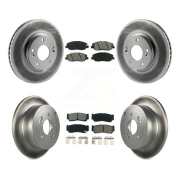 Front Rear Coated Disc Brake Rotor & Semi-Metallic Pad Kit For 2007-2009 Hyundai Santa Fe KGS-100989