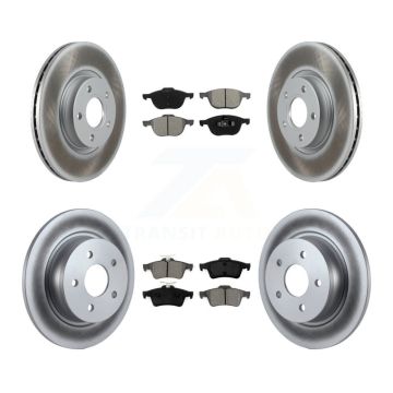 Front Rear Coated Disc Brake Rotors And Semi-Metallic Pads Kit For Ford Escape C-Max KGS-100991