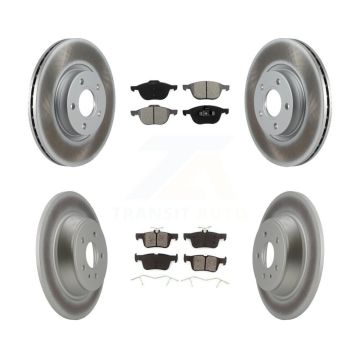 Front Rear Coated Disc Brake Rotors And Semi-Metallic Pads Kit For Ford Escape KGS-100992